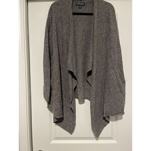BAREFOOT DREAMS Womens L/XL Waterfall Drape‎ Cardigan Top Cozy-chic Gray